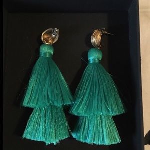 Brand new Teal Green Tiered Tassel Earrings